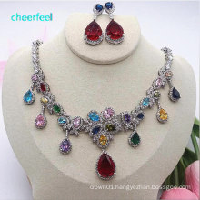 Fancy color bling bling vogue zircon wedding fashion jewelry NE-207